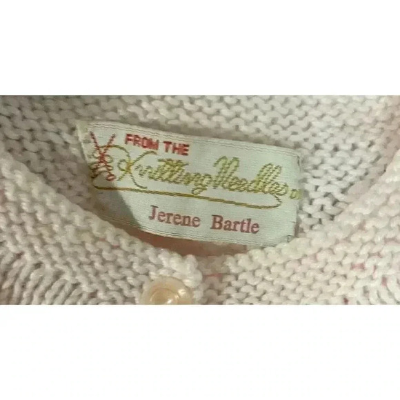 Handmade Knitted Baby Sweater Set With Hat Pink Jerene Bartle - Picture 4 of 4